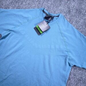 Alphalete Athletics T-Shirt Men M Blue Seamless Short Sleeve Performance Stretch